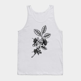 Blooming Flower with leaves and seed pods Tank Top